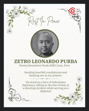 Zetro Leonardo Purba meninggal dunia usai ditembak di Lima, Peru. (Instagram @kemlu_ri)